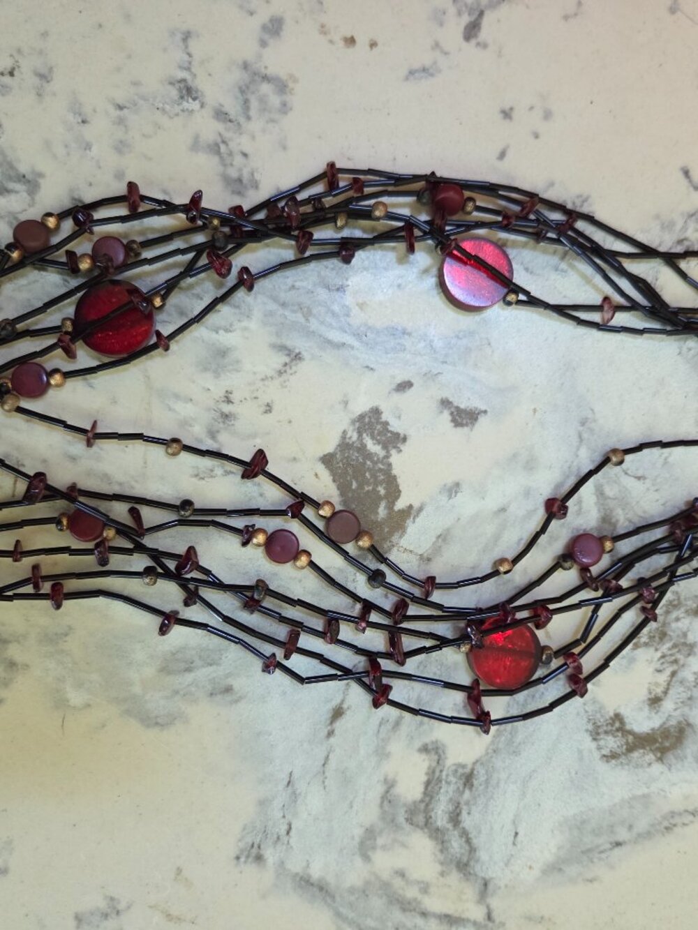 Pretty Black & Red string necklace